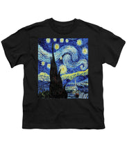 Vincent Van Gogh Starry Night Painting - Youth T-Shirt Youth T-Shirt Pixels Black Small 