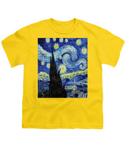Vincent Van Gogh Starry Night Painting - Youth T-Shirt Youth T-Shirt Pixels Yellow Small 