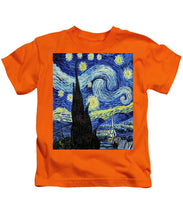 Vincent Van Gogh Starry Night Painting - Kids T-Shirt Kids T-Shirt Pixels Orange Small 