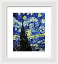 Vincent Van Gogh Starry Night Painting - Framed Print Framed Print Pixels 10.000" x 12.000" White White