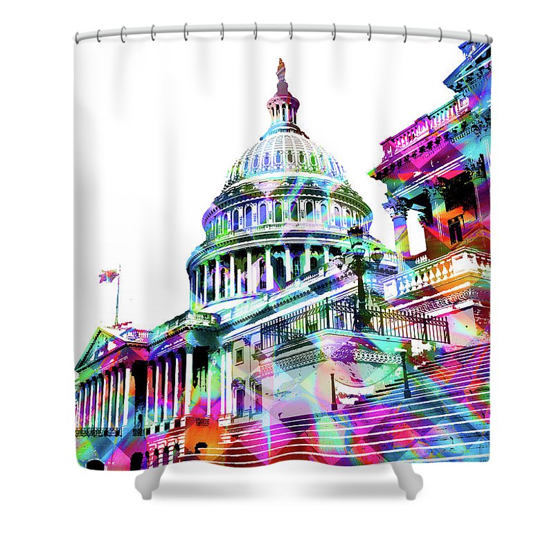 Washington Capitol Color 1 - Shower Curtain