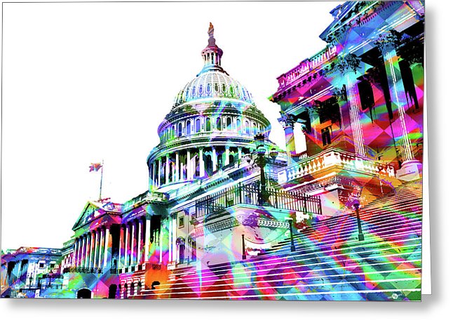 Washington Capitol Color 1 - Greeting Card