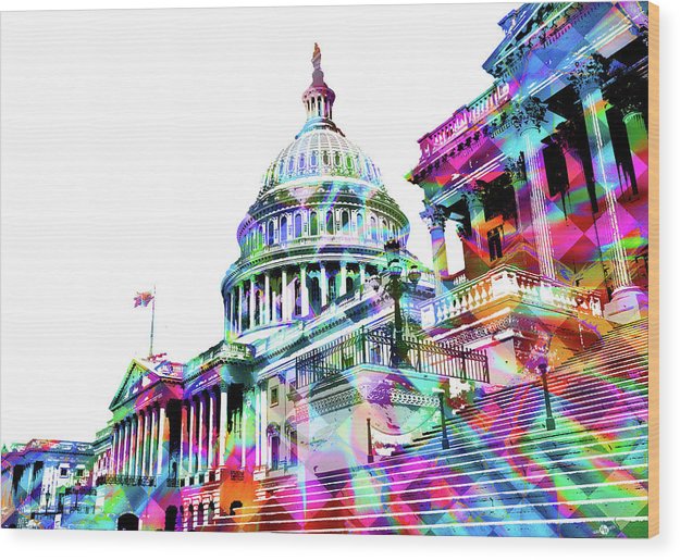 Washington Capitol Color 1 - Wood Print