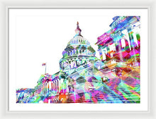 Washington Capitol Color 2 - Framed Print