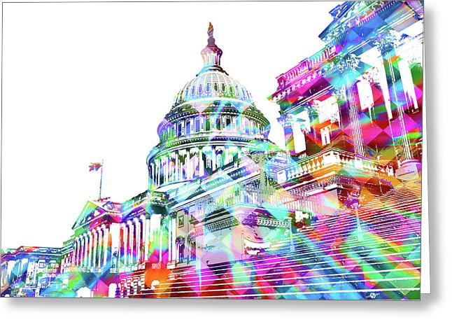 Washington Capitol Color 2 - Greeting Card