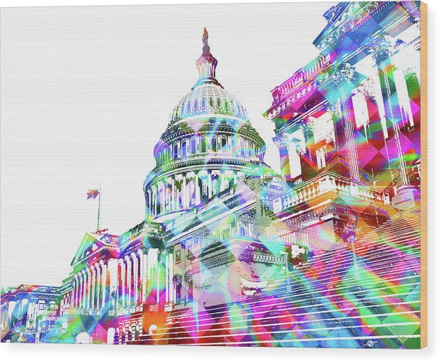 Washington Capitol Color 2 - Wood Print