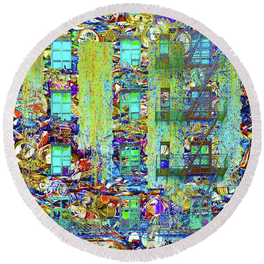 Way Downtown - Round Beach Towel