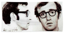 Woody Allen Mug Shot For Film Character Virgil 1969 Sepia - Beach Towel